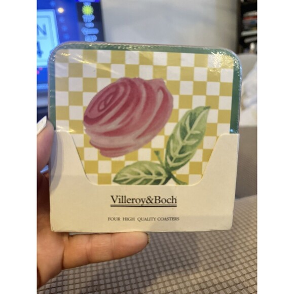 Villeroy & Boch Summerhouse Coasters Set Of 4 in Original Box Sleeve Cork Backed - Picture 1 of 6